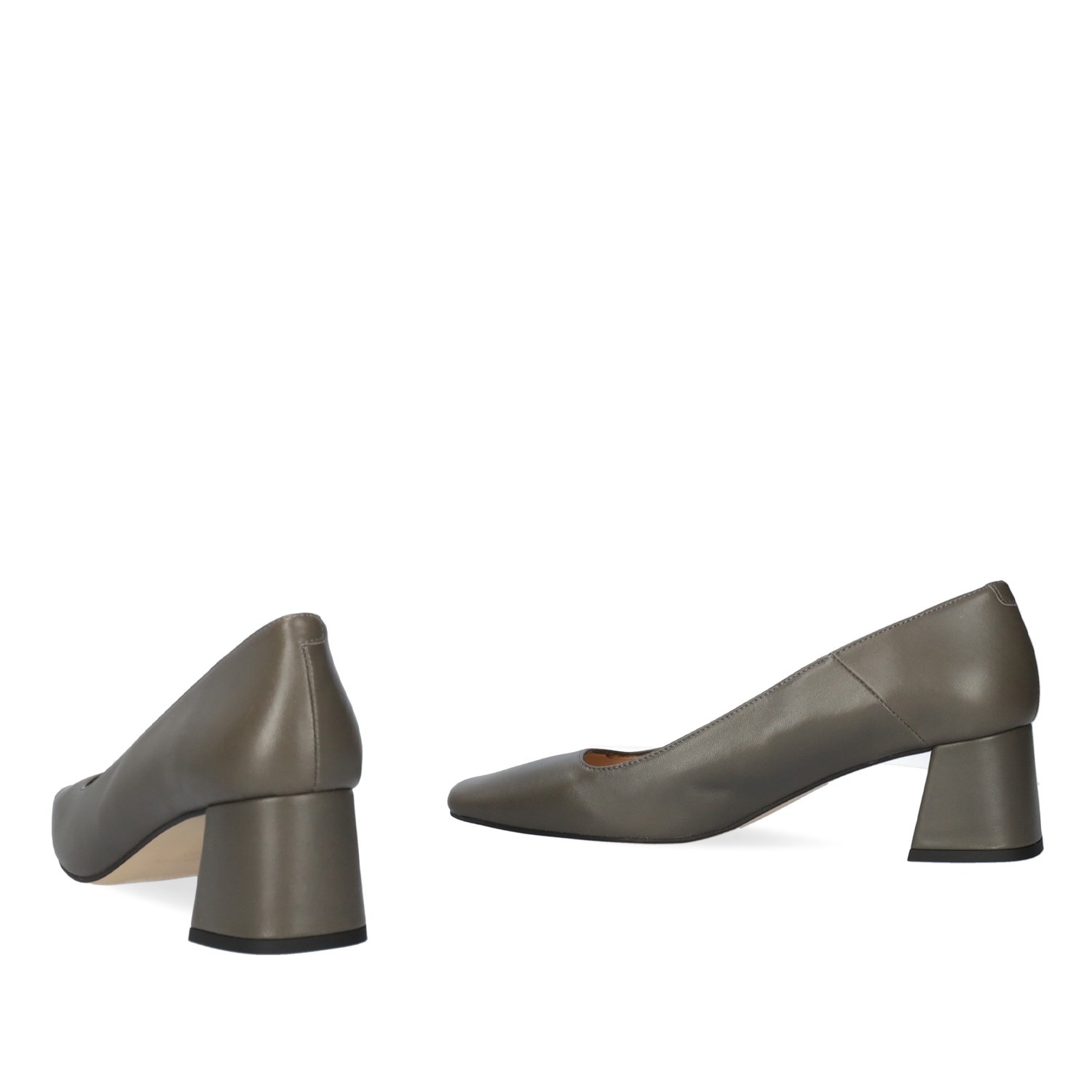 Andres machado Zapato tacón en piel de color gris Ventas relámpago