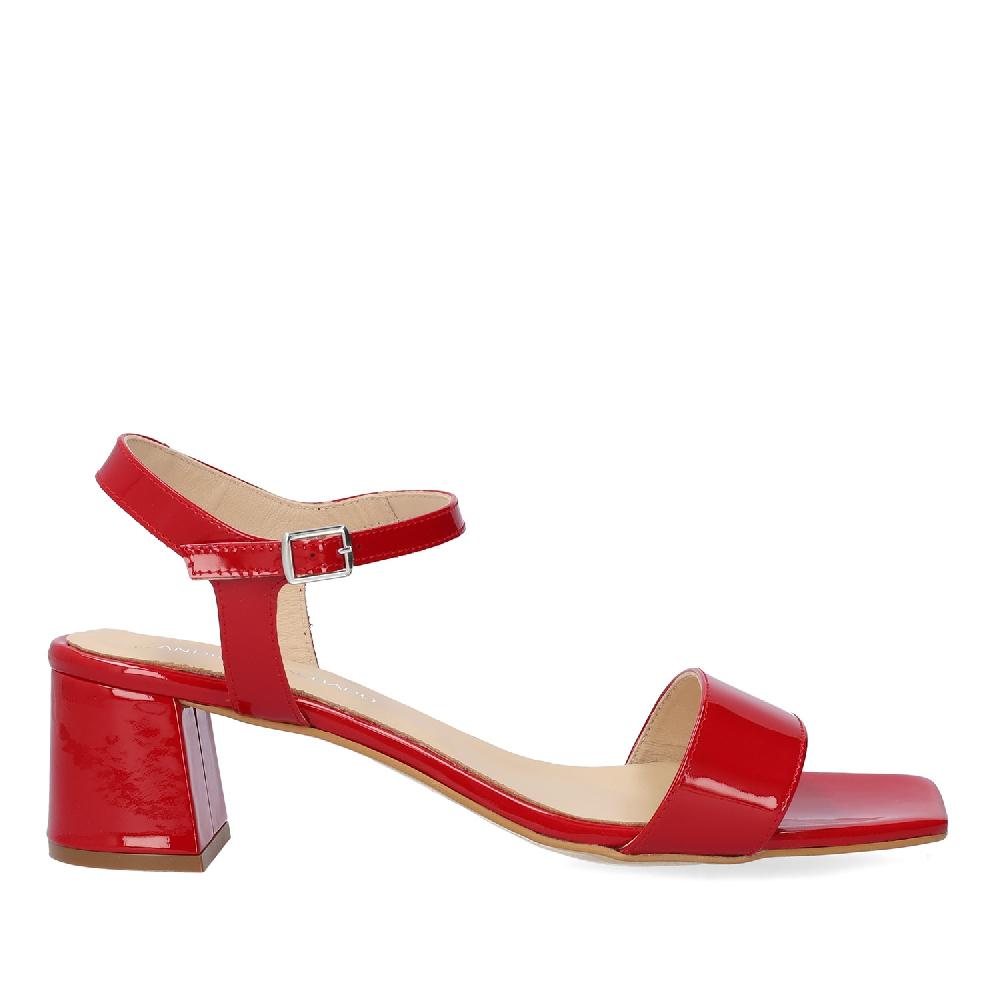 Andres machado Sandalia charol en piel Rojo En oferta