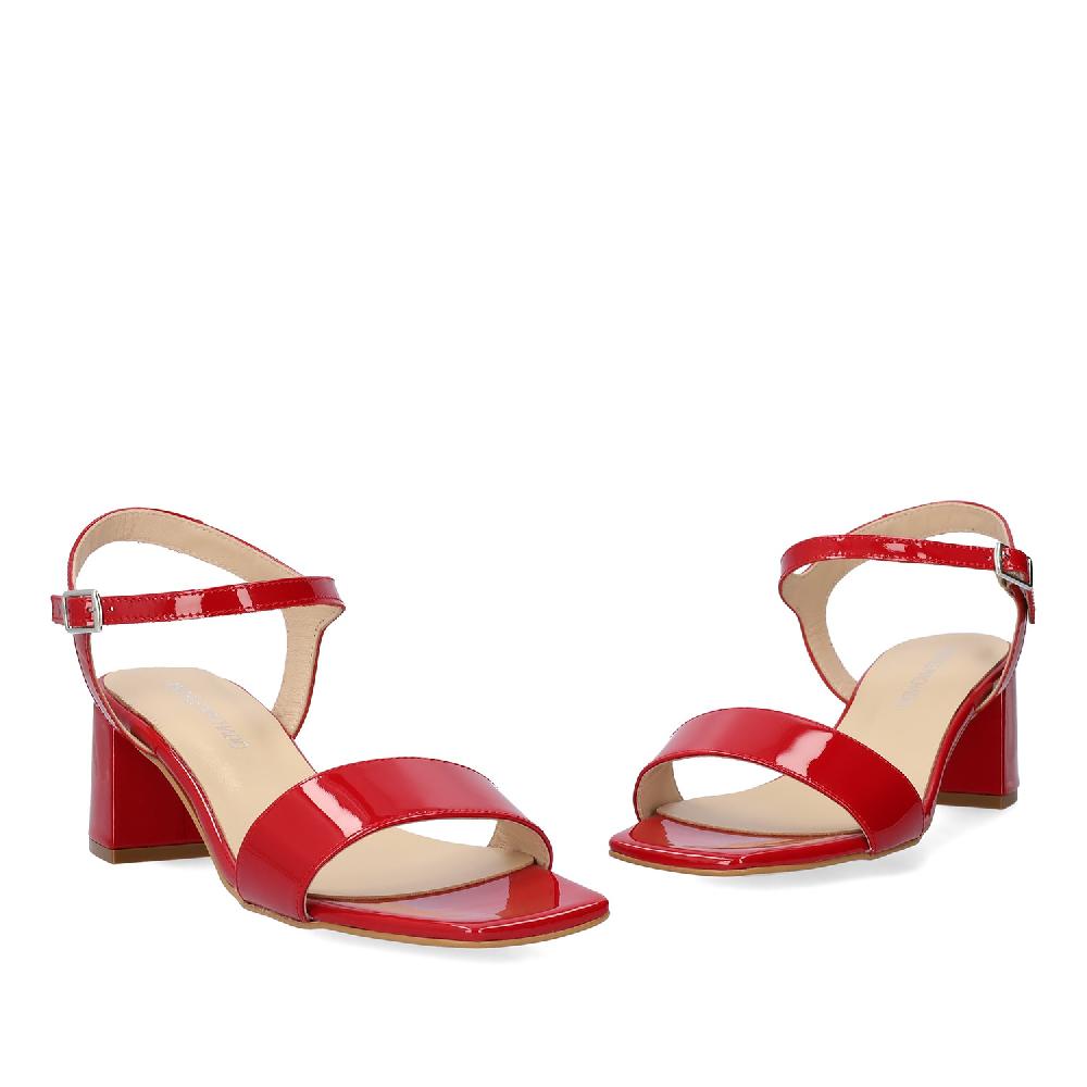 Andres machado Sandalia charol en piel Rojo En oferta