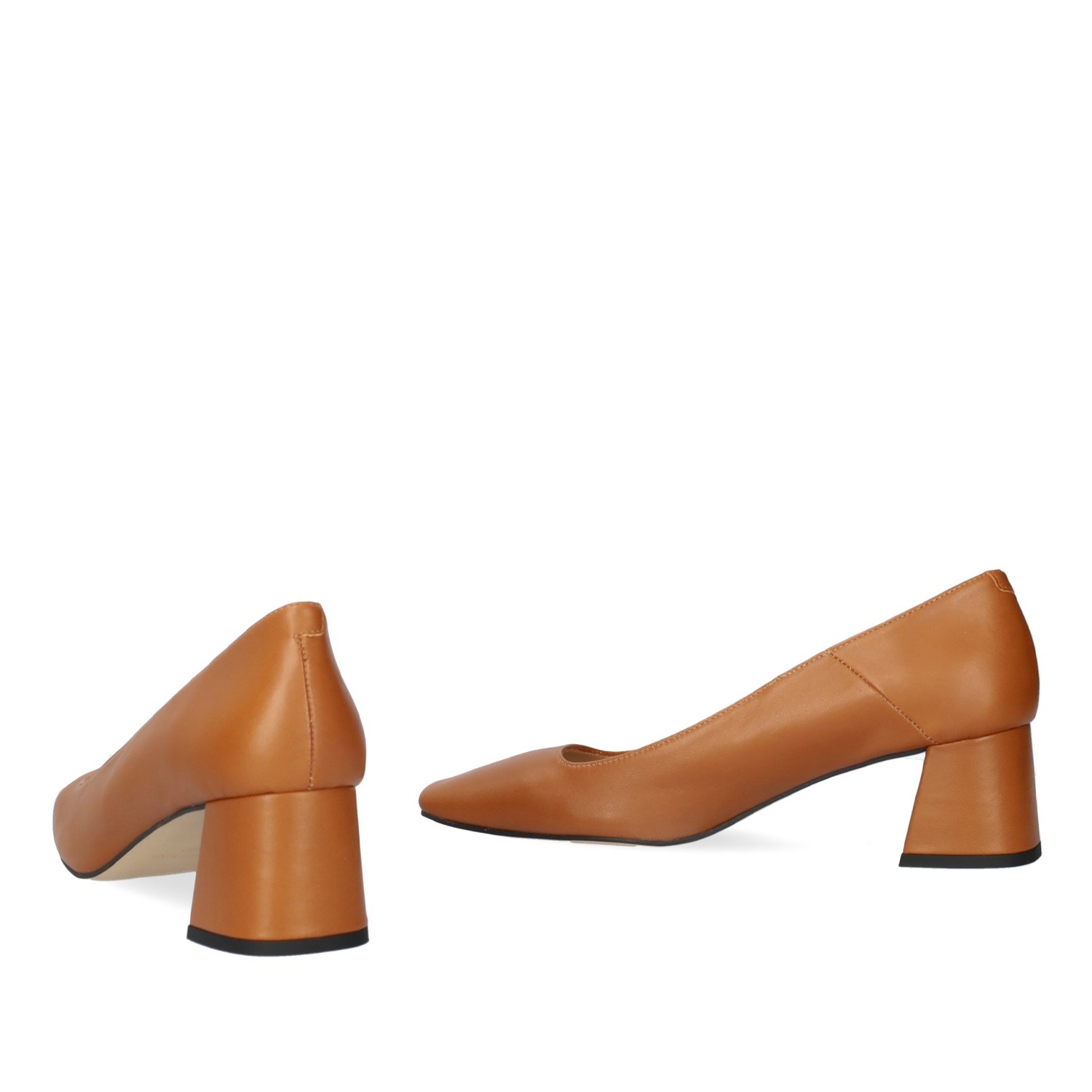 Andres machado Zapato tacón en piel de color cuero Ventas relámpago