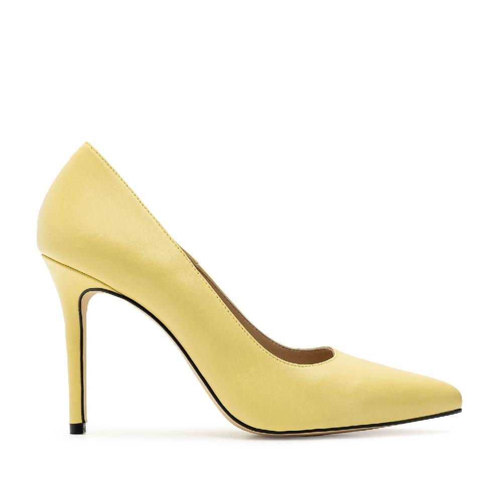 Andres machado Zapato Tacón de Piel Napa Amarillo Descuento