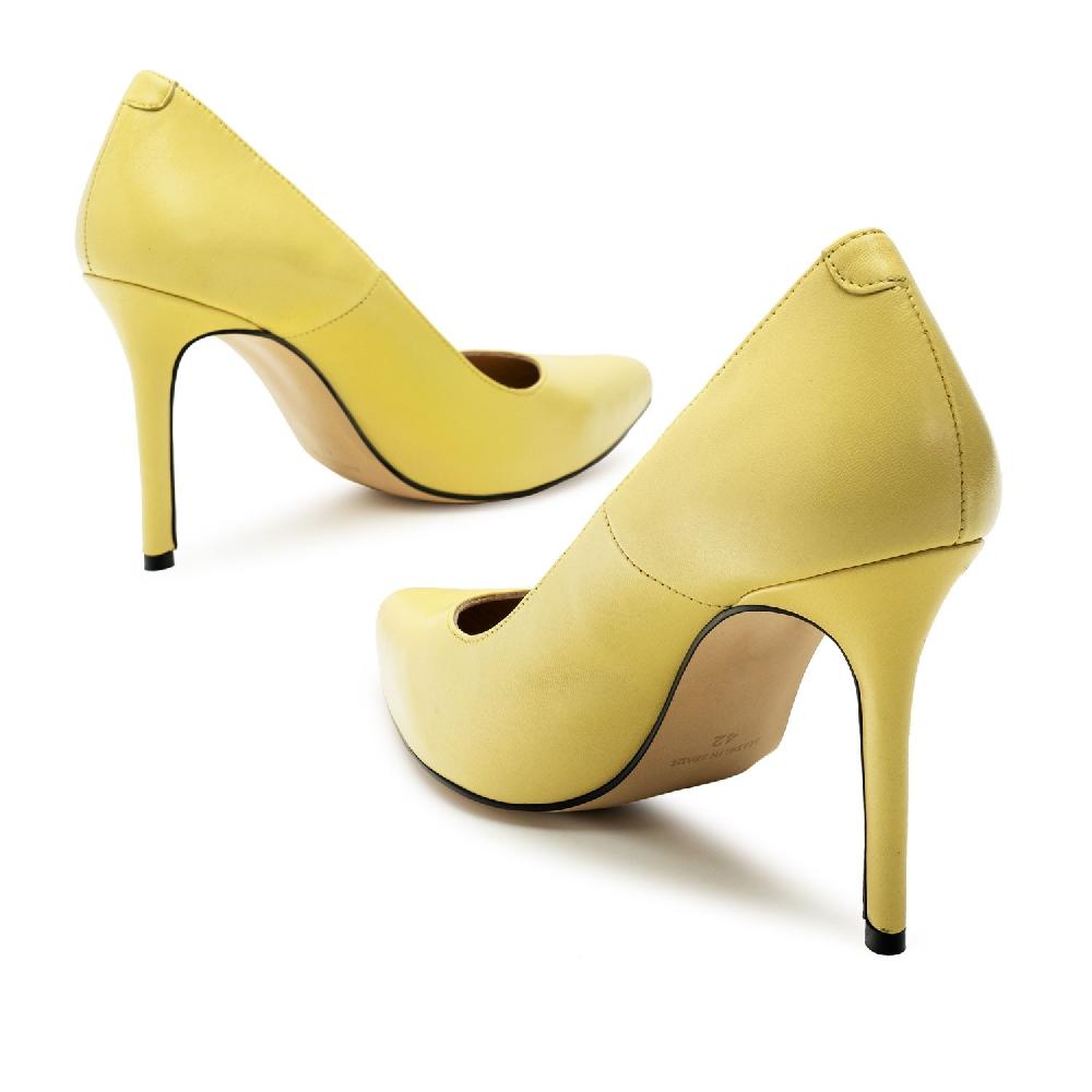 Andres machado Zapato Tacón de Piel Napa Amarillo Descuento
