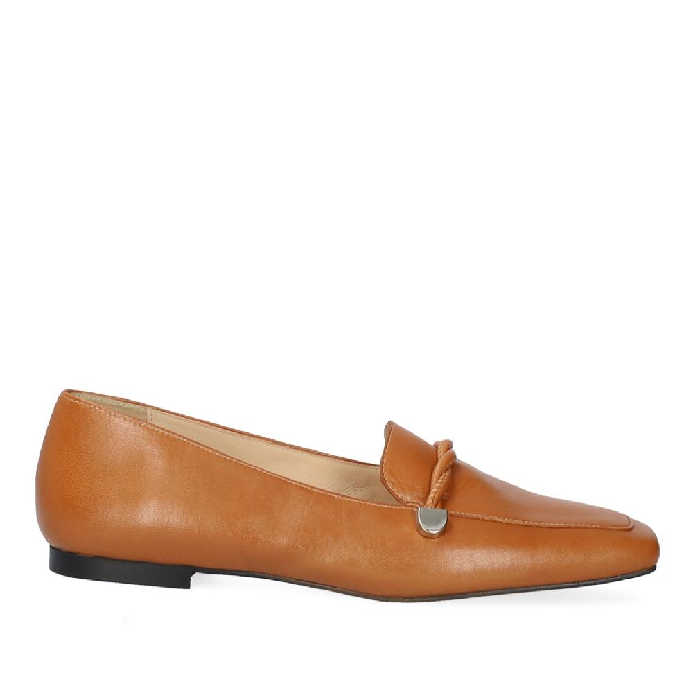 Andres machado Mocasín piel de color cuero Grandes descuentos