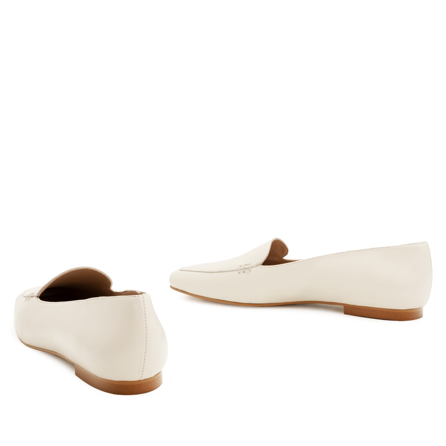 Andres machado Mocasín en piel de color hielo Tienda de fábrica