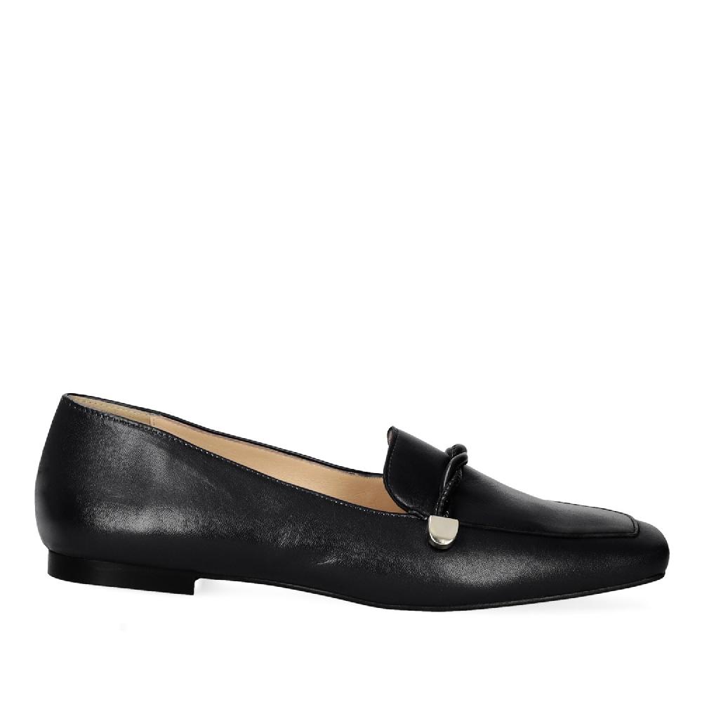 Andres machado Mocasín piel de color negro Ahorra y exporta