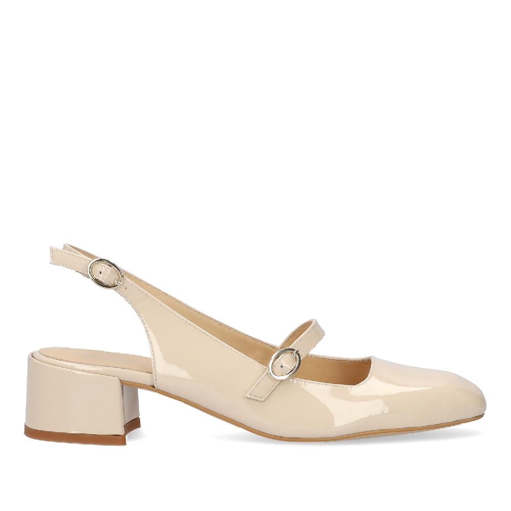 Andres machado Salón de estilo Mary Jane con tacón en piel beige En línea