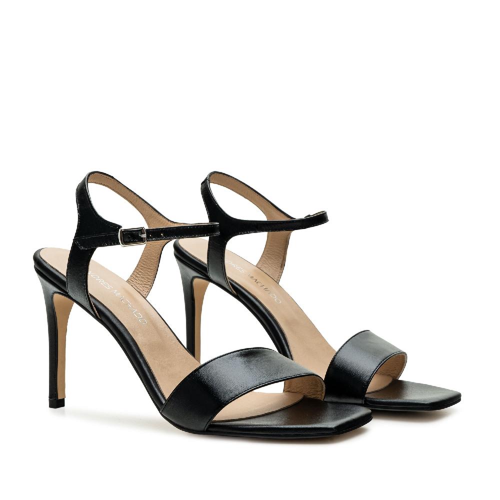 Andres machado Sandalias de piel negro Descuento por venta flash