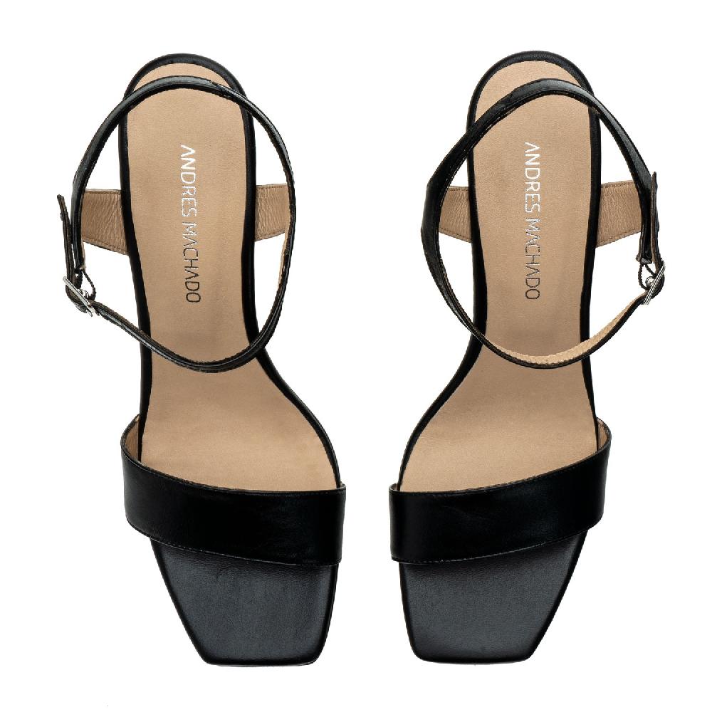Andres machado Sandalias de piel negro Descuento por venta flash