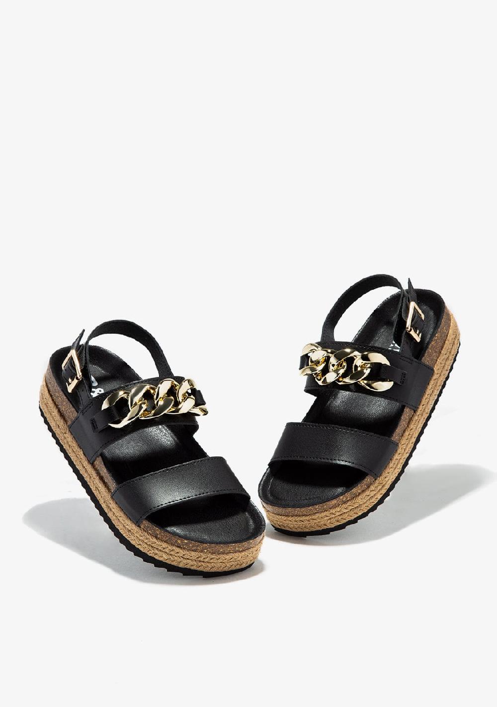 Break & walk Sandalias Cadena Plataforma Negro 2025