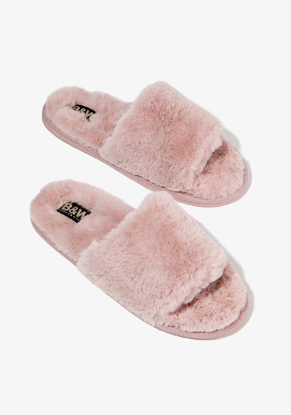 Break & walk Zapatillas de Casa Pala Pelo Rosa Tienda de fábrica