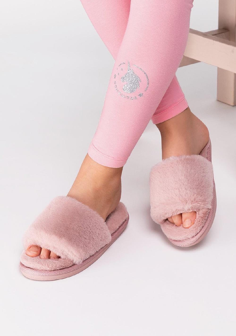 Break & walk Zapatillas de Casa Pala Pelo Rosa Tienda de fábrica