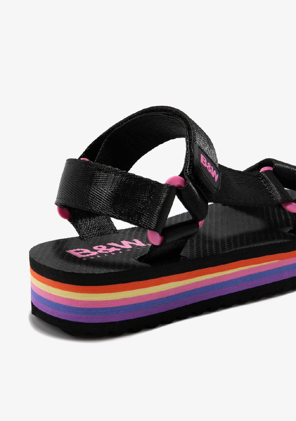 Break & walk Sandalias Plataforma negro B&W Precio ultrabajo
