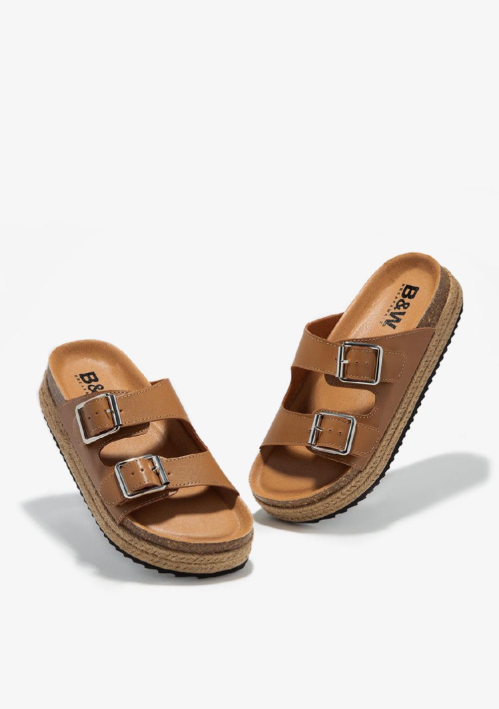 Break & walk Sandalias Hebilla Plataforma Taupe Venta caliente