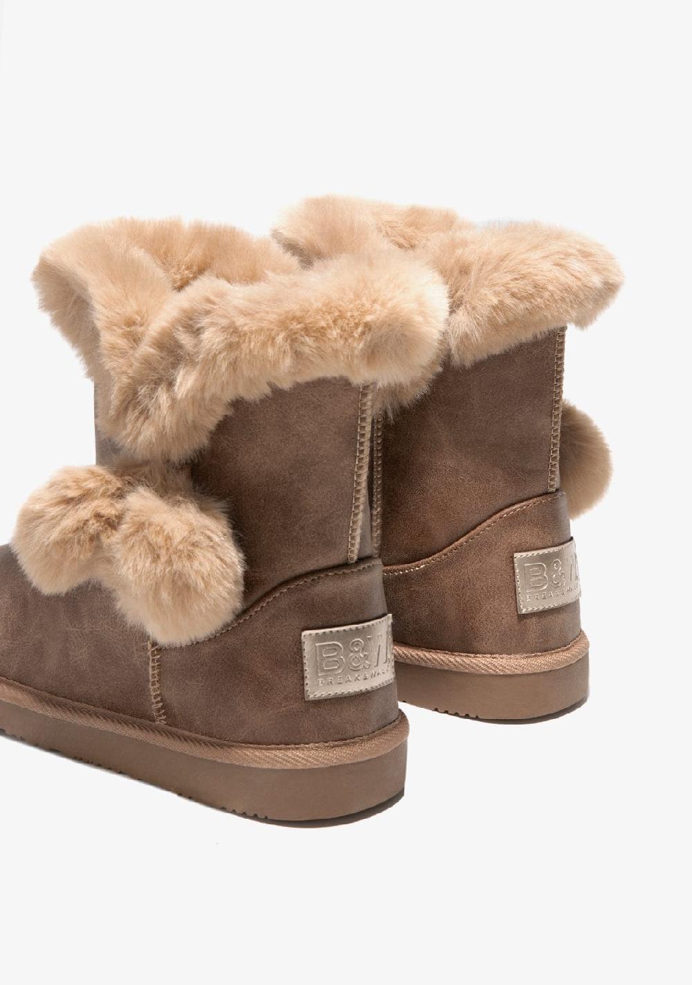 Break & walk Botas Australianas Pompón Pelo Napa Camel Rebajas online