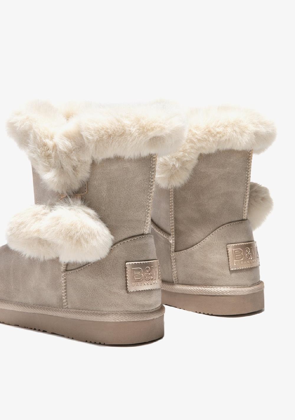 Break & walk Botas Australianas Pompón Pelo Napa Beige Envío gratis