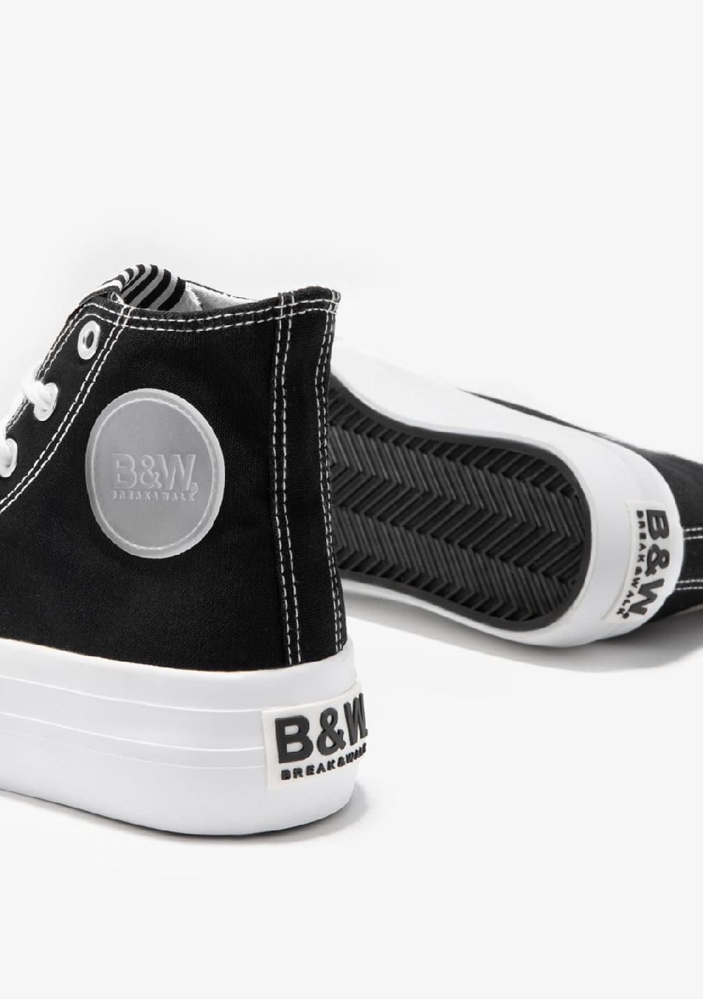 Break & walk Zapatillas Altas Lona Plataforma Negro B&W Promoción trimestral
