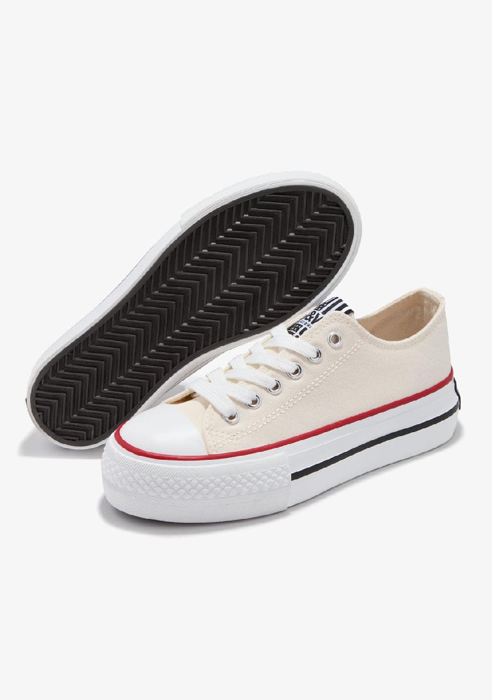 Break & walk Zapatillas Lona Plataforma Beige Libre de impuestos
