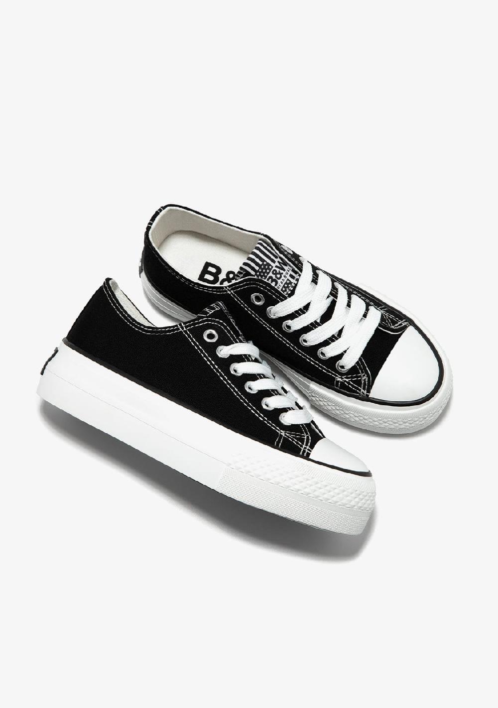 Break & walk Zapatillas Lona Plataforma Negro B&W Descuentos del mes