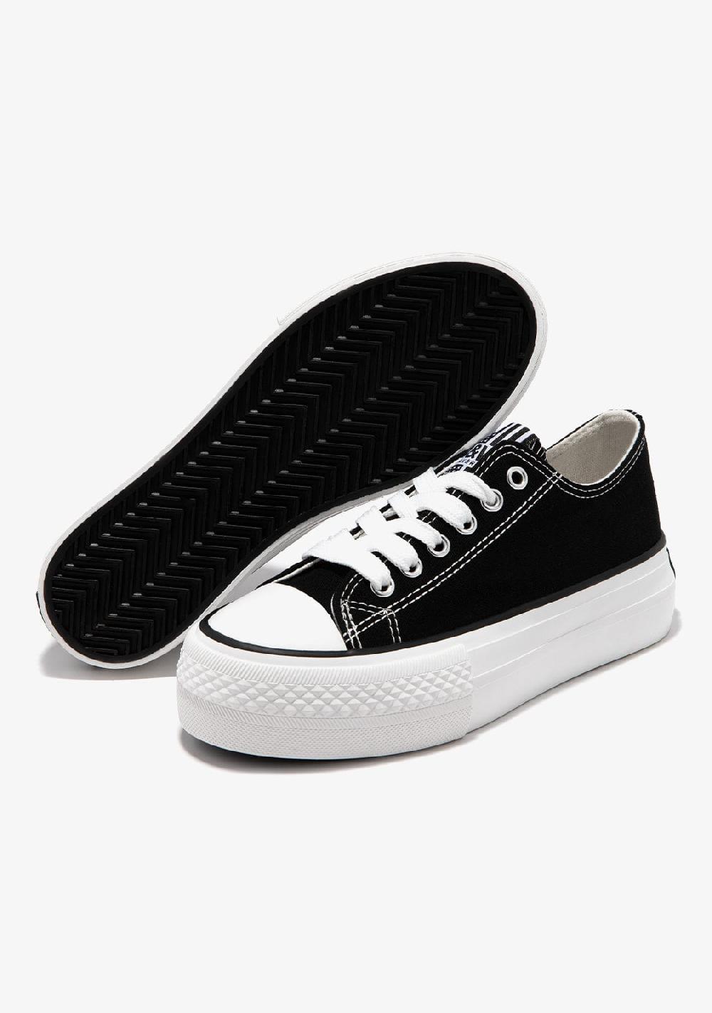 Break & walk Zapatillas Lona Plataforma Negro B&W Descuentos del mes