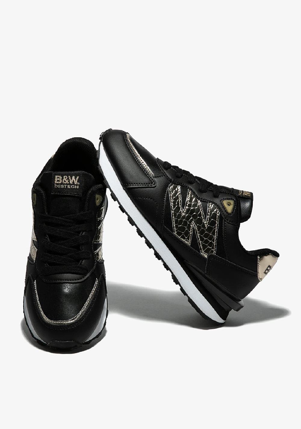 Break & walk Zapatillas Metalizado Napa Negro Envío gratis
