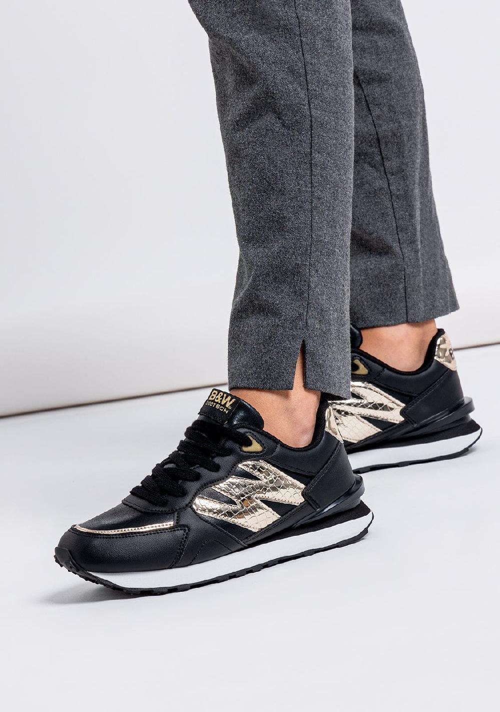 Break & walk Zapatillas Metalizado Napa Negro Envío gratis