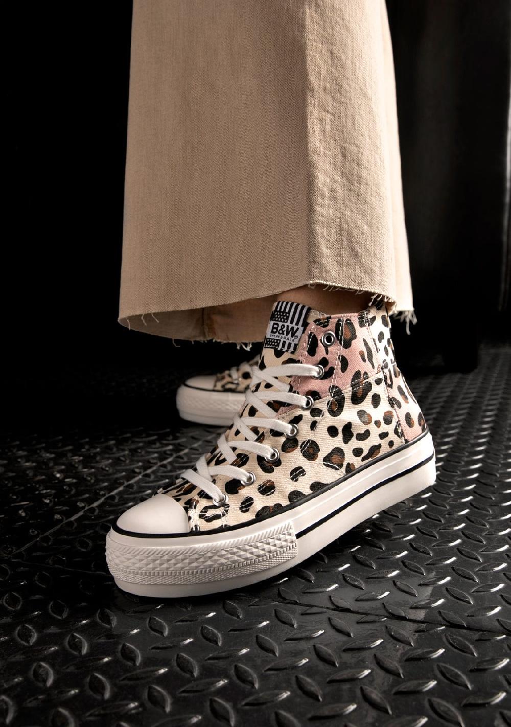 Break & walk Zapatilla Alta Doble Plataforma Leo Patchwork Liquidación