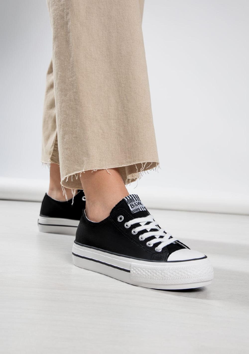 Break & walk Zapatilla Doble Plataforma Lona Negra Limitado a 3 días