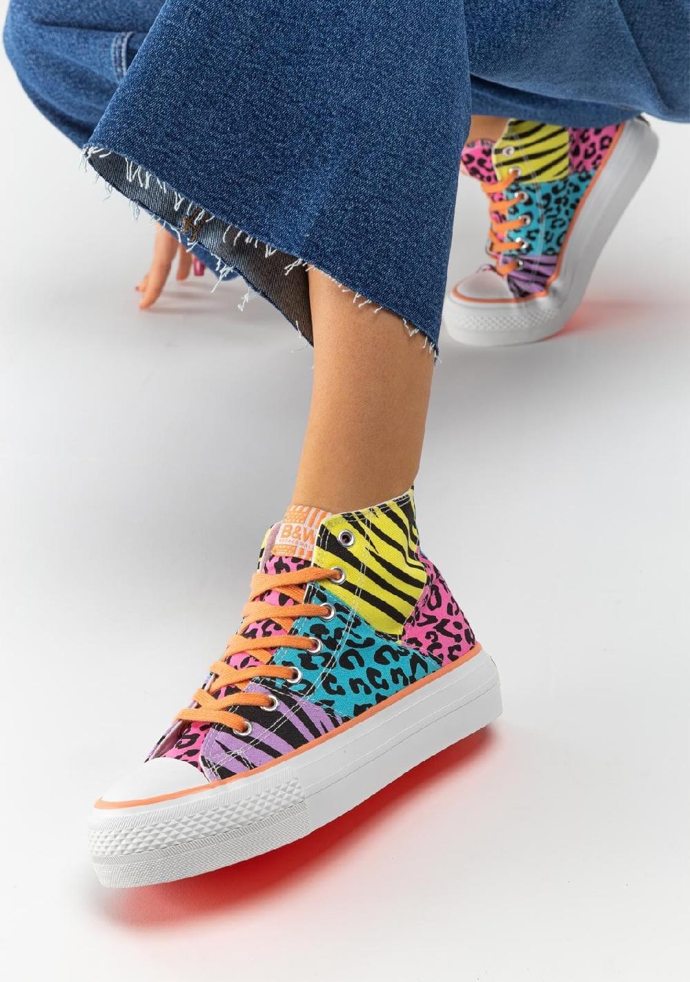 Break & walk Zapatillas Altas Animal Print Lona Multicolor Grandes ahorros