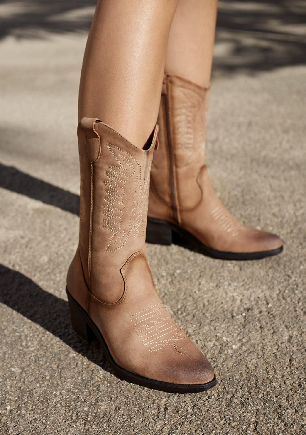 Break & walk Botas Cowboy Nobuck Camel 2025