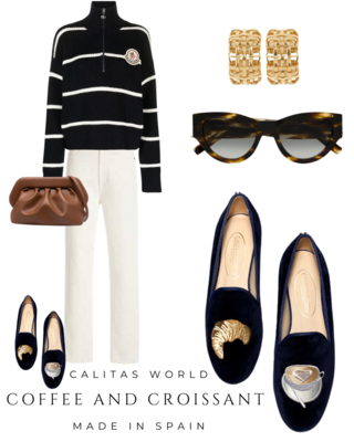 Calita Shoes ​LOAFERS NAVY BLUE 9CO VELVET R22 COFFEE AND CROISSANT Precios de Black Friday