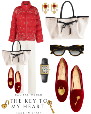 Calita Shoes ​LOAFERS RED VELVET YOU HAVE THE KEY OF MY HEART Ventas relámpago