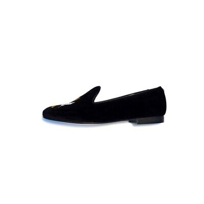 Calita Shoes ​LOAFERS BLACK VELVET GINKGO BILOBA AND JAPANESE CRANE Tienda