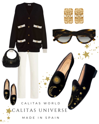 Calita Shoes ​LOAFERS BLACK VELVET CALITAS UNIVERSE Mejor oferta