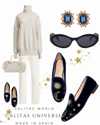Calita Shoes ​LOAFERS NAVY VELVET R22 CALITAS UNIVERSE Rebajas online