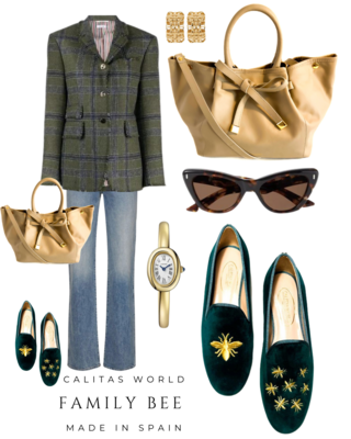 Calita Shoes ​LOAFERS GREEN 12TX VELVET FAMILY BEE Limitado a 3 días