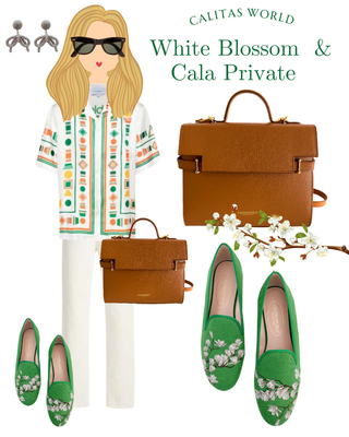 Calita Shoes ​LOAFERS GREEN 11CO CO5 LINEN WHITE BLOSSOM Venta caliente