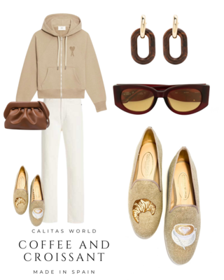 Calita Shoes ​LOAFERS NATURAL LINEN COFFEE AND CROISSANT Gran oferta