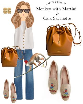 Calita Shoes ​LOAFERS NATURAL LINEN MONKEY WITH MARTINI Descuento