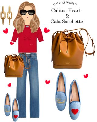 Calita Shoes ​LOAFERS LIGHT BLUE LINEN CO NAME OR INITIALS IN GOLD AND RED HEART Grandes descuentos