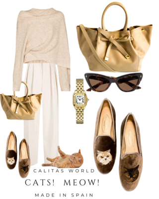 Calita Shoes ​LOAFERS BEIGE 5ACO VELVET CATS Devoluciones gratuitas