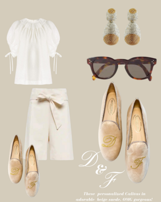 Calita Shoes LOAFERS BEIGE SUEDE GOLDEN INITIALS Ofertas