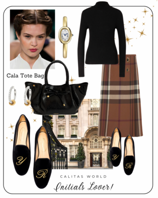 Calita Shoes ​LOAFERS BLACK VELVET GOLDEN INITIALS Rebajas de fábrica