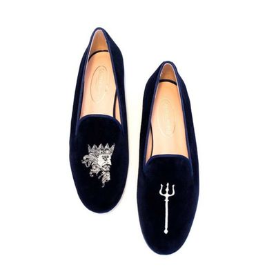 Calita Shoes LOAFERS MEN NAVY 9CO VELVET R22 NEPTUNE AND TRIDENT Tienda