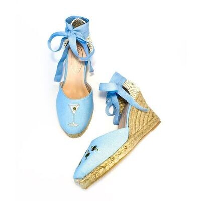 Calita Shoes ​CAMPESINAS LIGHT BLUE P30CO MARTINI AND OLIVES ​ HEIGHT 9 CMS Mejor oferta