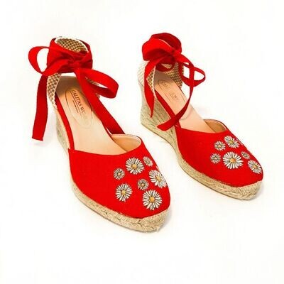 Calita Shoes ​CAMPESINAS RED DAISIES​ HEIGHT 9 CMS Envío gratis