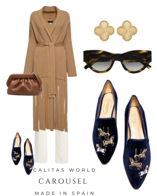 Calita Shoes ​POINTY NAVY BLUE 9CO VELVET R22 CAROUSEL Limitado a 3 días