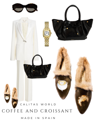 Calita Shoes ​POINTY FUR BEIGE 5ACO VELVET COFFEE AND CROISSANT Oferta exclusiva