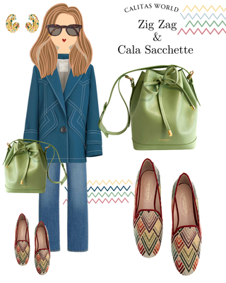 Calita Shoes LOAFERS JACQUARD MULTICOLOR ZIGZAG En oferta