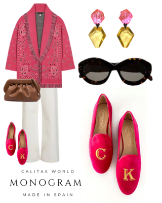 Calita Shoes LOAFERS FUCHSIA SUEDE​ ALICE MONOGRAM Rebajas baratas