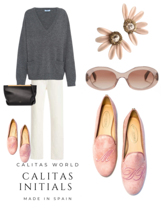 Calita Shoes LOAFERS LIGHT PINK PERSONALIZED INITIALS Rebajas de fábrica